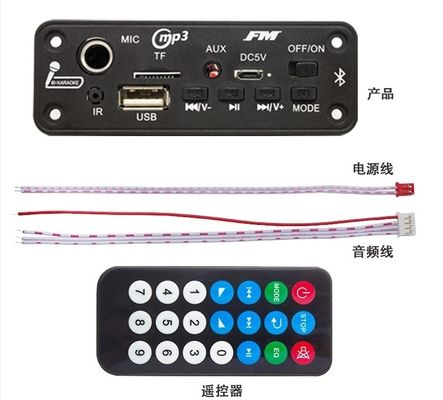2X3W BT 5.0 Decoder Board con Radio FM y módulo de reproductor de MP3 para reproducción de audio