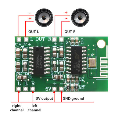Amplificador de potencia de audio digital de 5V Clase D Modulo estéreo Bluetooth 5.0 y chipset PAM8403
