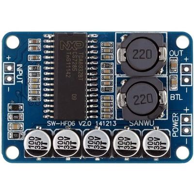 Blue TDA8932 Modulo de amplificador digital de 35W Panel de un solo canal para altavoces de 4/6/8 Ohm
