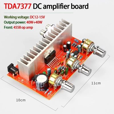 Módulo amplificador estéreo DIY para coche TDA7377 40W*2 DC12V para proyectos electrónicos