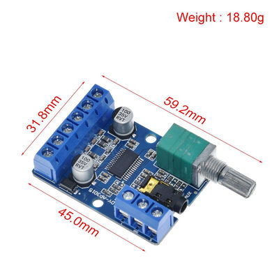 Tabla de amplificador digital estéreo de alta potencia de 30Wx2 con fuente de alimentación de 12V/24V para proyectos de audio DIY
