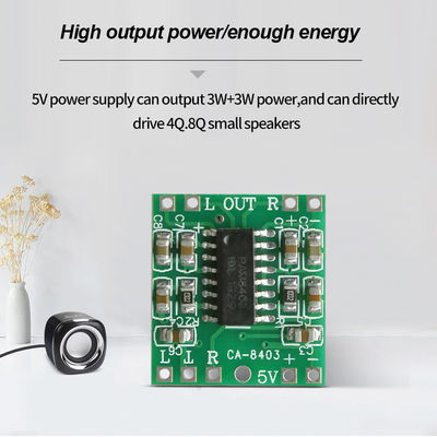 2*3W DC 5V Ultrapequeño PMA8403 Clasificación D de la placa de amplificador de audio para mini altavoces