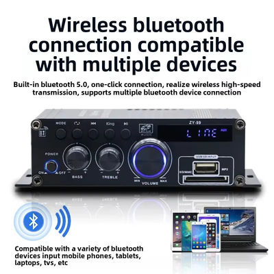 Amplificador de potencia de doble canal de 120W con ecualizador para audio estéreo HiFi