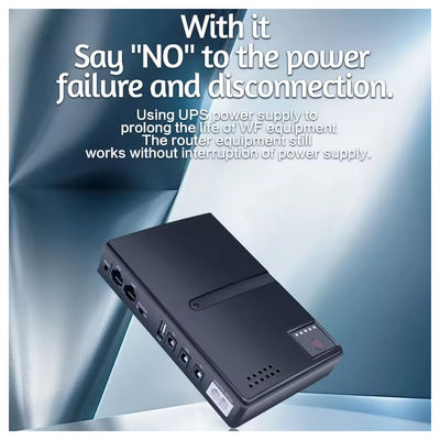 Mini 10400mAh Fuente de alimentación ininterrumpida (UPS) de 36W para el router Modem Cámara de seguridad de CCTV Fuente de alimentación AC DC configurable