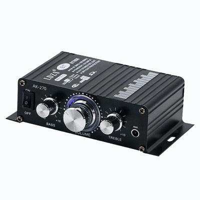 AK-270 12V Amplificador de audio Bluetooth de pequeña potencia con salida de 2.0 canales HIFI Mini Amplificador de potencia para sistema de sonido de cine en casa