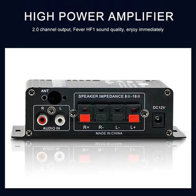 AK-270 12V Amplificador de audio Bluetooth de pequeña potencia con salida de 2.0 canales HIFI Mini Amplificador de potencia para sistema de sonido de cine en casa