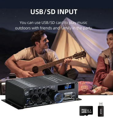 AK-380 2.0 Canal Bluetooth v5.0 Amplificador de audio con potencia de salida de 100-300W para cine en casa