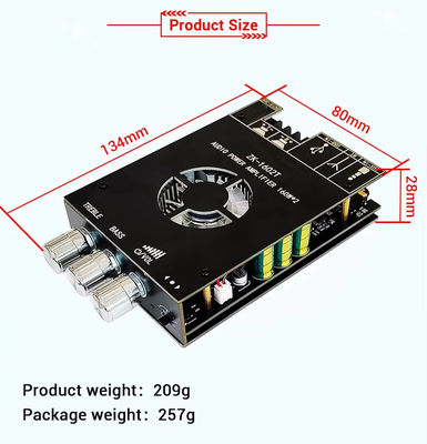 ZK-1602T 2 * 160W 2.0 Canal Modulo de amplificador de potencia digital Clase D Audio estéreo BT 5.0 Subwoofer Amplifier Board ZK-1602T