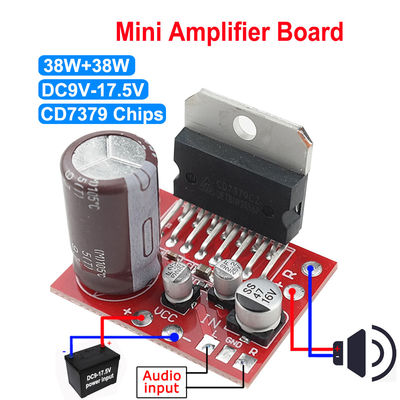 TDA7379 Módulo de amplificador de potencia estéreo doble canal DC9V-17.5V 38W+38W Amplificador de audio