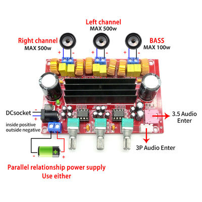 CA-3116P 2*50W+100W Panel de amplificador digital Modulo de amplificador de audio lineal de alto rendimiento con doble canal