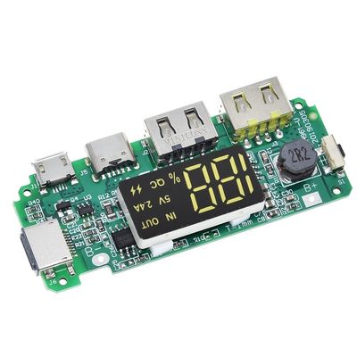 Dual USB 5V 2.4A Micro/Tipo-C LED USB Banco de energía móvil 18650 Modulo de carga Protección del circuito de la placa de carga de la batería de litio