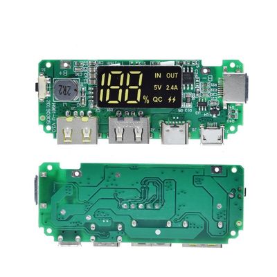Dual USB 5V 2.4A Micro/Tipo-C LED USB Banco de energía móvil 18650 Modulo de carga Protección del circuito de la placa de carga de la batería de litio