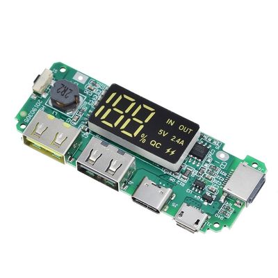 Dual USB 5V 2.4A Micro/Tipo-C LED USB Banco de energía móvil 18650 Modulo de carga Protección del circuito de la placa de carga de la batería de litio