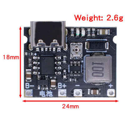3.7V a 9V 5V 2A DC-DC Modulo de refuerzo ascendente 18650 Batería de litio Carga y descarga de la placa Tipo-C DC TP4056
