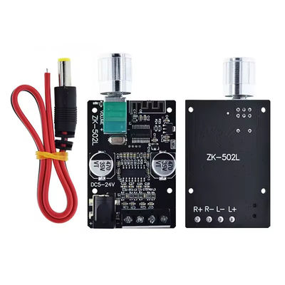 ZK-502L Mini para Bluetooth 5.0 DC 5-24V 50Wx2 Amplificador de energía estéreo Tarjeta digital de audio inalámbrico para Bluetooth Amplificador Spe