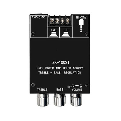 ZK-1002T HIFI 2.0 Canal 5.0BT 100Wx2 Panel de amplificador Modulo de altavoz de subwoofer estéreo con comunicación AUX