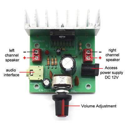 CA-7377 Modulo de amplificador de audio digital de 2.0 canales DC12V 2 * 35W TDA7377 AMP Chip Amplifier Board