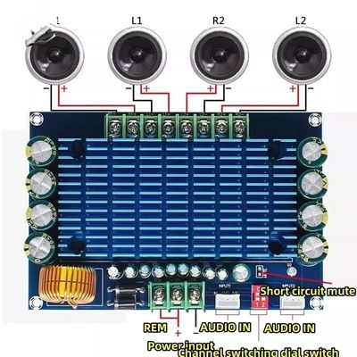 XH-M180 4x50W Modulo de amplificador de altavoces para automóviles TDA7850 Car AMP DC12V de gama alta