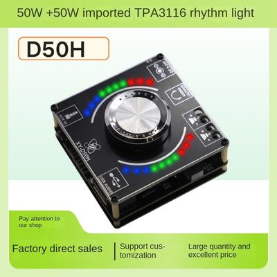 Placa amplificadora de potencia estéreo HIFI TPA3116 50W * 2 con lámpara de ritmo musical