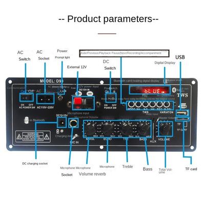 Tablero estéreo recargable del PWB del amplificador de potencia 12V con diseño de molde privado