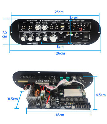 Tablero estéreo recargable del PWB del amplificador de potencia 12V con diseño de molde privado