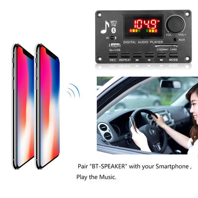 Junta de amplificadores de 80W Bluetooth 5.0 Junta de decodificadores MP3 con rango de potencia DC 5V-26V para audio de automóviles