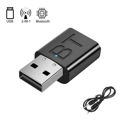 Adaptador de audio Bluetooth 5.0 con rango de transmisión de 10 m y modo doble para transmisión de audio inalámbrico
