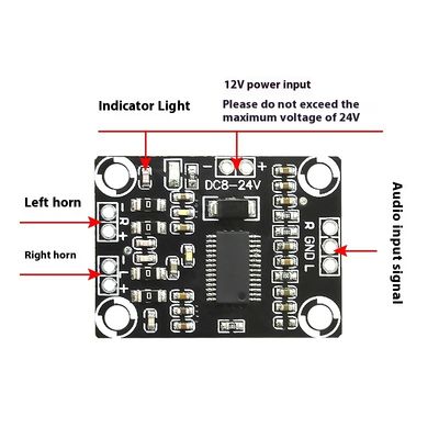 CA-3110 Placa de amplificador de clase D 2x15W 8-24V módulo estéreo de corriente continua