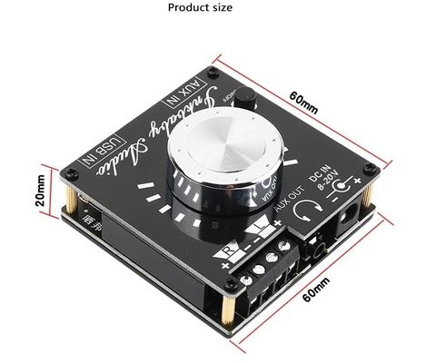 Panel de amplificador Bluetooth 5.0 de doble canal de 80W 60x60x30mm