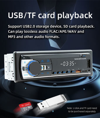 Creatall Universal Car Stereo USB / SD AUX & FM Receptor con AI Audio Receptor de plástico de carga USB y amplificadores
