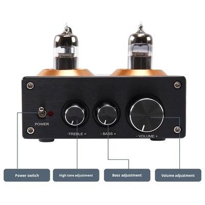 Preamplificador de tubos HIFI Audiófilo 6J5 QCC3034 para amplificador doméstico inalámbrico BT 5.1 con ajuste de graves y agudos