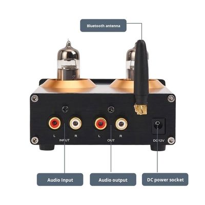 Preamplificador de tubos HIFI Audiófilo 6J5 QCC3034 para amplificador doméstico inalámbrico BT 5.1 con ajuste de graves y agudos
