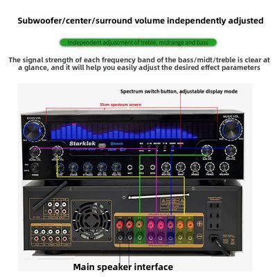 AV-8000SW Edición Premium 2200W Amplificador Profesional de Cine en Casa de Ultra Alta Potencia 7.1 Canales Exclusivo BT Inalámbrico