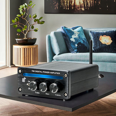 Amplificador lineal de alta potencia 2.0 canales 2*100W BT 5.0 con luz RGB, agudos y graves ajustables, nuevo mini HiFi estéreo digital para el hogar