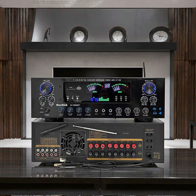 Amplificador de cine en casa profesional AV-8888BT de 7.1 canales y 2000W con potencia ultra alta, sistema de sonido envolvente KTV inalámbrico BT