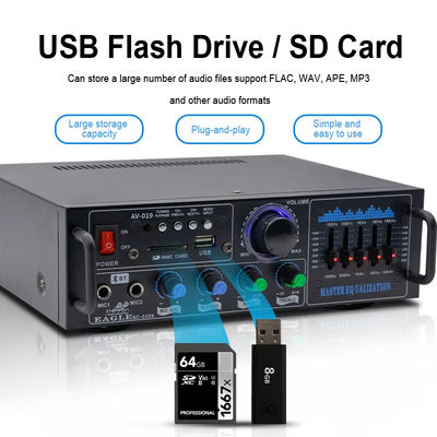 Amplificador digital para el hogar de audio estéreo HiFi de doble canal de 160W, amplificador de tubo profesional, módulo de amplificador con entrada de micrófono y control remoto