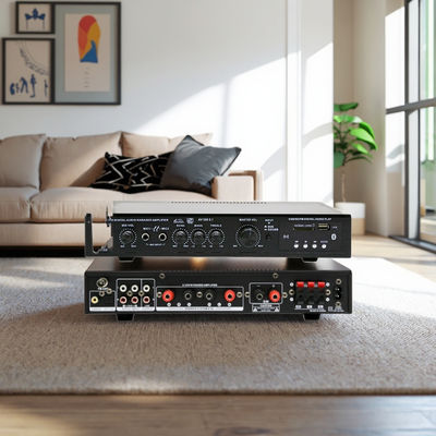 5.1CH 120W*2+25W*3 Amplificador de potencia HIFI con entrada óptica coaxial, BT 5.0, Super Bass, para la fiesta de Karaoke en el cine en casa