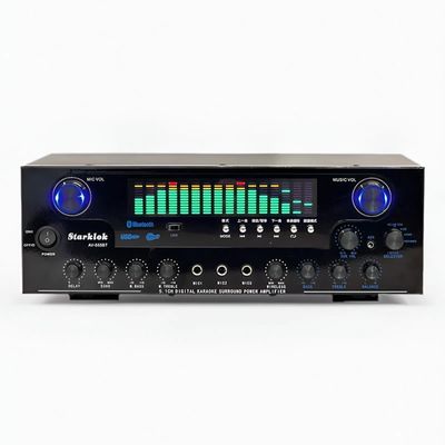 Amplificador de espectro dinámico profesional AV-555BT de 5.1 canales, subwoofer doméstico de alta potencia de 600W con construcción metálica