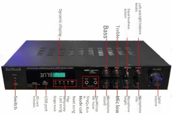 Amplificador de alta potencia AV-628BT Home Audio de 5 canales y 800W, receptor inalámbrico de 110V/220V con conectividad BT