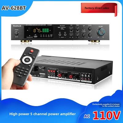 Amplificador de alta potencia AV-628BT Home Audio de 5 canales y 800W, receptor inalámbrico de 110V/220V con conectividad BT