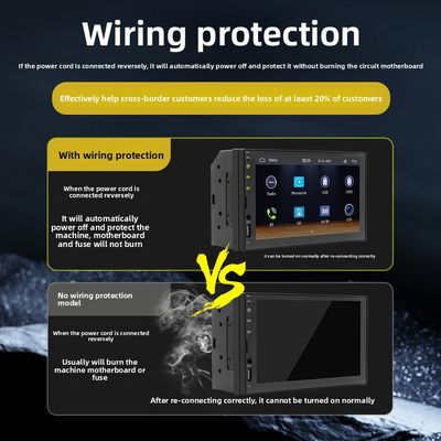 7 pulgadas de coche para MP5 reproductor con para BT Wireless HD cámara de vista trasera CarPlay Android Radio de salpicadero automático radio de salpicadero con cable