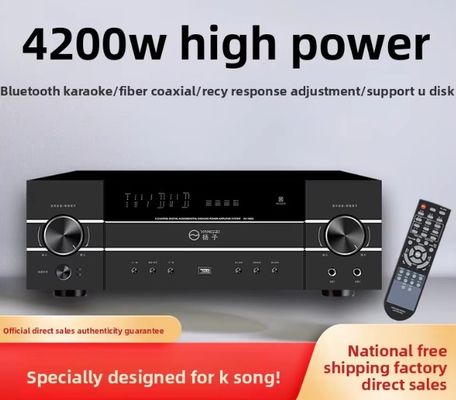 Amplificador de audio profesional de alta potencia 5.1CH 4200W con anti-retroalimentación, BT inalámbrico, para karaoke en casa, escenario, KTV y reuniones