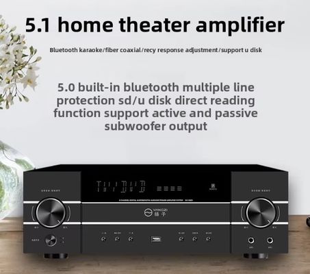 Amplificador de audio profesional de alta potencia 5.1CH 4200W con anti-retroalimentación, BT inalámbrico, para karaoke en casa, escenario, KTV y reuniones