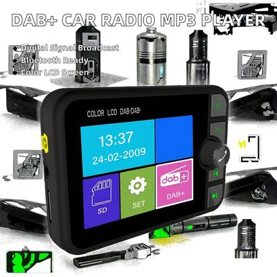 2.4 pulgadas LCD a color DAB/DAB+ Receptor de radio BT Inalámbrico Compatible MP3 Player FM Car Digital Signal Broadcasting por 1 año