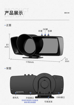 Medidor inteligente con pantalla de velocidad GPS OBD2 2023 con pantalla frontal (HUD) y múltiples interfaces para electrónica automotriz