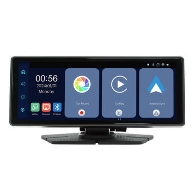 Creatall 8.1 pulgadas portátil todo en uno dispositivo de navegación de automóviles inalámbrico CarPlay delantero trasero doble grabación Dash Cam para tablero de instrumentos