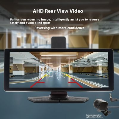 Dash Cam Creatall Portátil de 10.26 pulgadas con doble grabación y 2 lentes, grabadora de video delantera y trasera para CarPlay, navegación y coche transfronterizo