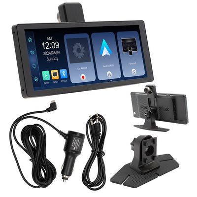 Dash Cam Creatall Portátil de 10.26 pulgadas con doble grabación y 2 lentes, grabadora de video delantera y trasera para CarPlay, navegación y coche transfronterizo