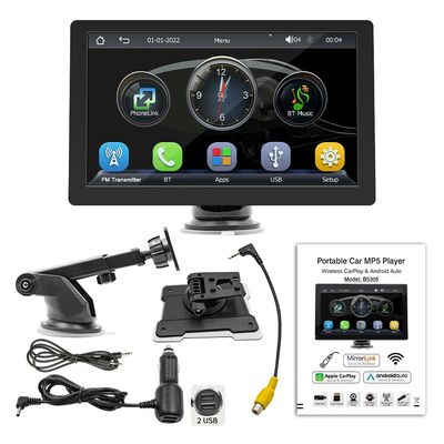 Creatall 9 pulgadas portátil de alta definición MP5 Player pantalla grande con cable / sin cable Carplay para Bluetooth Tablero de mando 1 año