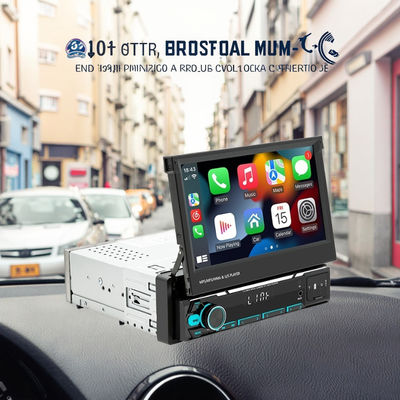 Creatall 7 pulgadas inalámbrico Universal Car MP5 reproductor telescópico de un solo eje panel montado MP3 tarjeta de entrada USB CarPlay